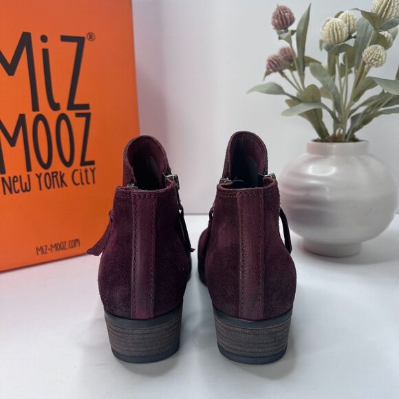 Miz Mooz Bangkok Leather Ankle Boot Side Zip Eggplant 111225 Women EU 36/5.5 NWB - Picture 2 of 11